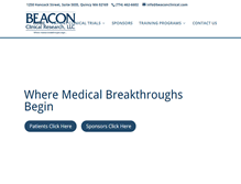 Tablet Screenshot of beaconclinical.com